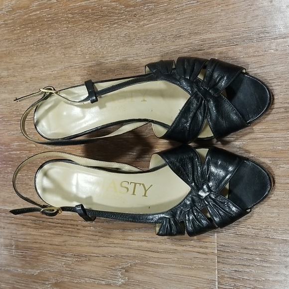 (7) Dynasty Made in Italy Vacation Evening European Leather Peep Toe Slingback - Picture 4 of 14